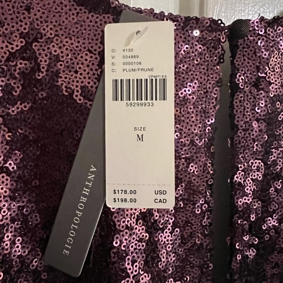 Anthropologie Lisabette Sequined Mini Dress - Purple. Cocktail-NWT-Brand New - Picture 3 of 8